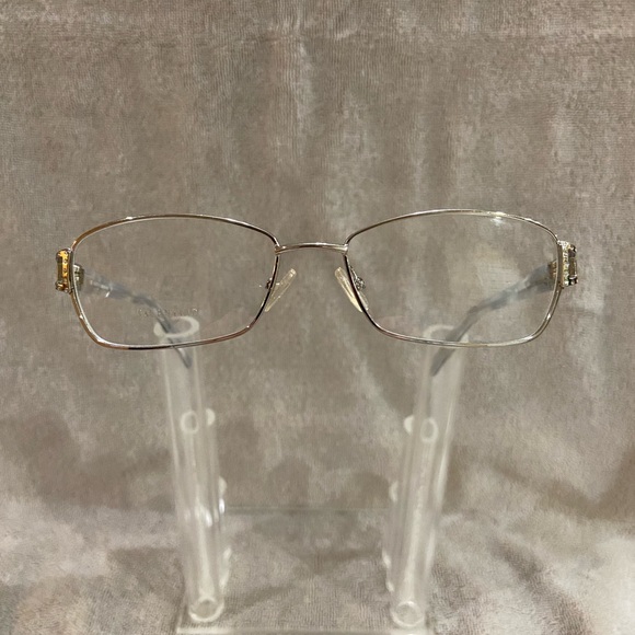 Valentino Accessories - Valentino Silver Tone Eyeglasses with Stones